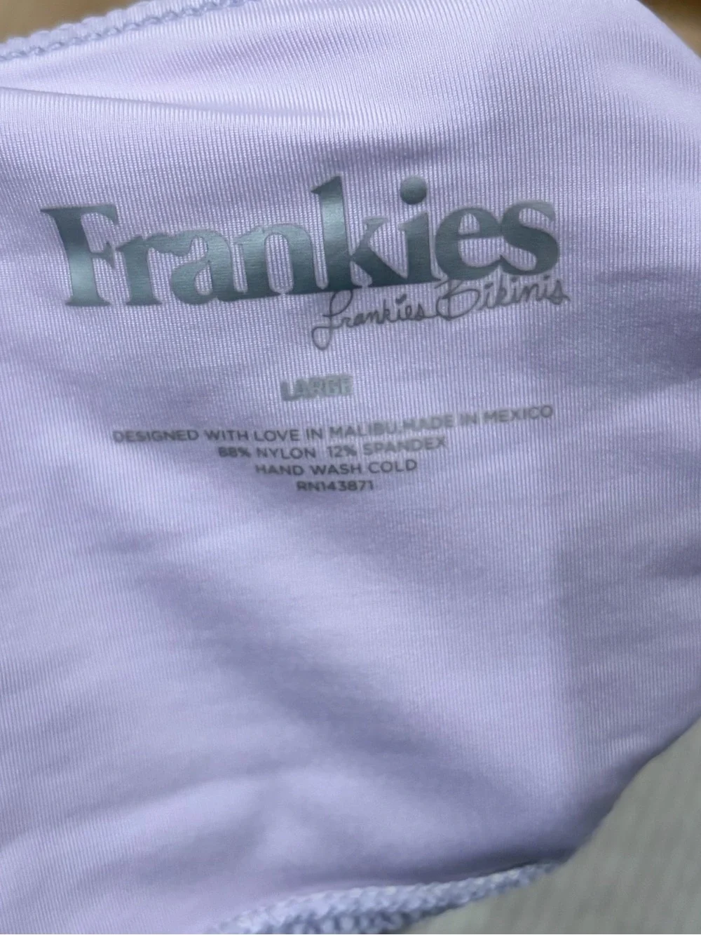 Frankies Bikinis Jenna Ribbed Bandeau Bikini Top Size Large